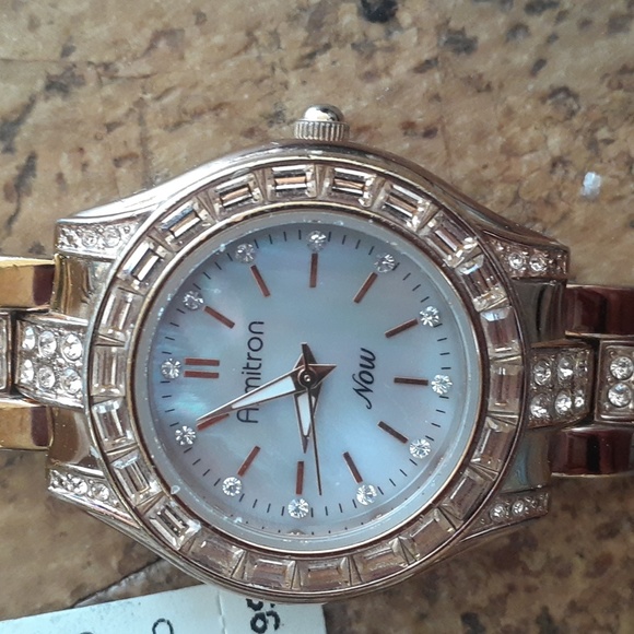 Armitron Now rosetone watch with Crystal accents. Used with tag. - Picture 8 of 11
